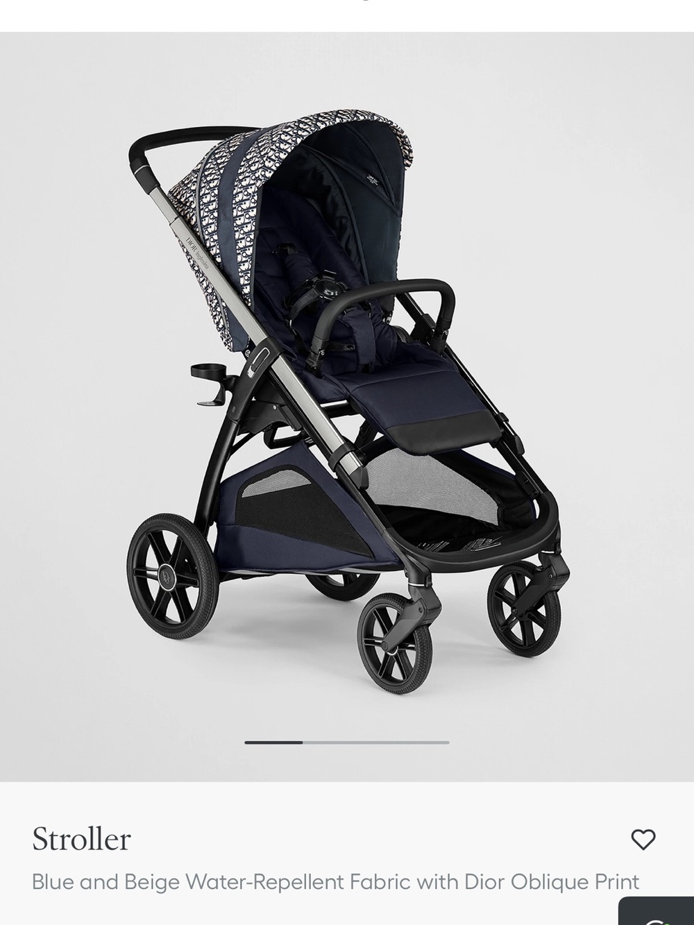 Dior Navy Blue and Black Stroller Seat NWT